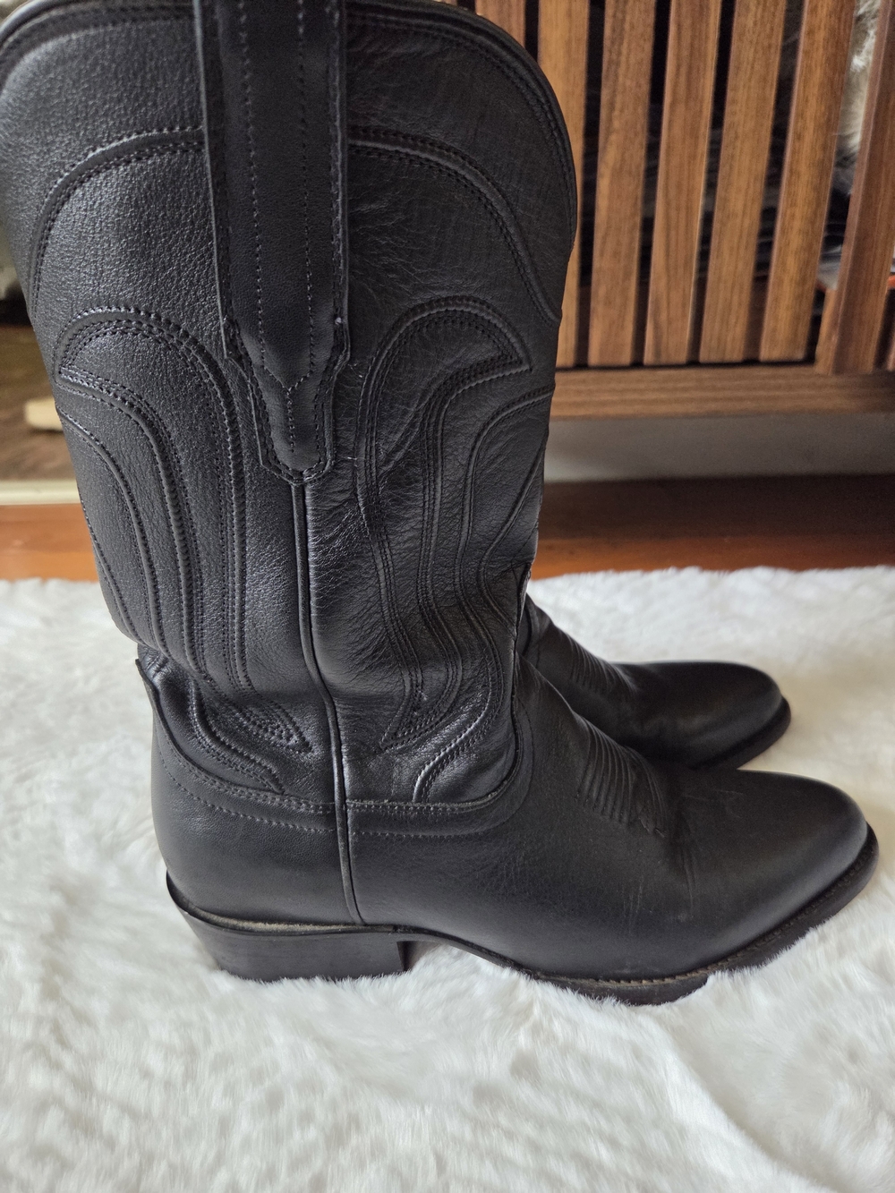 Tecovas Black Leather Western Cowboy Boots Sz 8